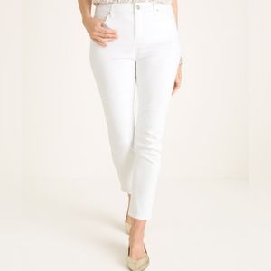 So Slimming By Chico's Woman Plus Ankle Girlfriend White Jeans Size 3